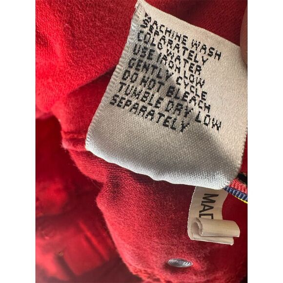 ModaXpress Y2K Red Cropped Pants Sz 13 Lace-Up Gold Button Streetwear Baddie - Picture 11 of 11